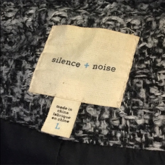 Silence + Noice Gray Tweed Funnel Coat Size Large - Picture 4 of 5
